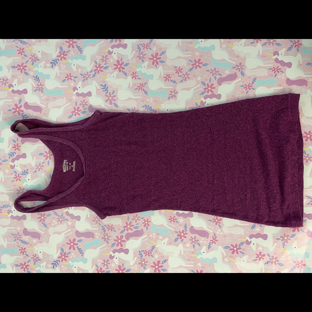 Purple ribbed tank.